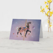 Wenskaarten - Paard 2 van de Carrousel Petaluma Kaart (Gele Bloem)