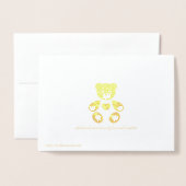 Wenskaarten van Baby van Beer van goudolie Folie Kaarten (Met envelop)