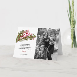 Wenskaarten van bladeren en bessen feestdagen kaart