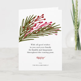 Wenskaarten van bladeren en bessen feestdagen kaart