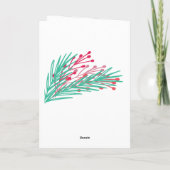 Wenskaarten van bladeren en bessen feestdagen kaart (Achterkant)