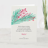 Wenskaarten van bladeren en bessen feestdagen kaart (Voorkant)