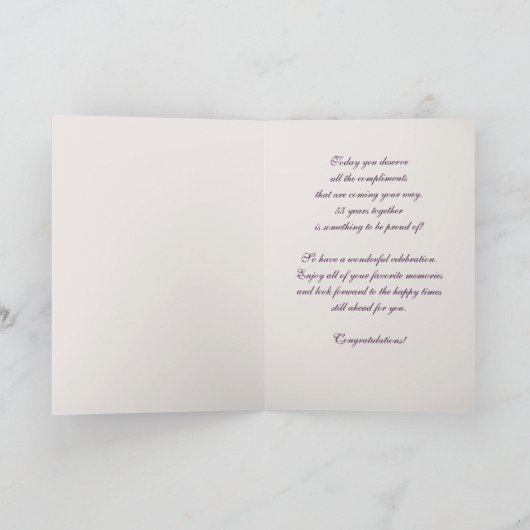 Wenskaarten van het 55e Jubileum Kaart (Binnen)