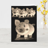 Wenskaarten varkens kaart (Gele Bloem)