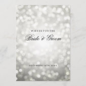 Wenskaarten voor bruidsfeest met zilveren glitters advieskaart (Achterkant)