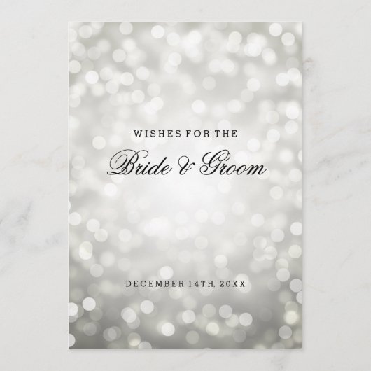 Wenskaarten voor bruidsfeest met zilveren glitters advieskaart (Achterkant)