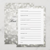 Wenskaarten voor bruidsfeest met zilveren glitters advieskaart (Voorkant / Achterkant)