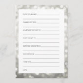 Wenskaarten voor bruidsfeest met zilveren glitters advieskaart (Voorkant)