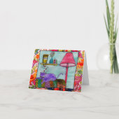 Wenskaarten voor het schilderen van kat en touw kaart (Voorkant)