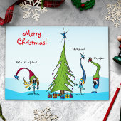 Wenskaarten voor kersttekenfilms feestdagen kaart