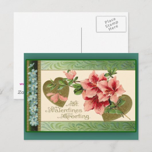 Wenskaarten voor roze gelilies Valentijn Feestdagenkaart (Voorkant / Achterkant)