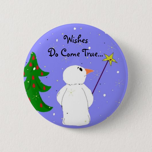 Wensmaker Sneeuwman Ronde Button 5,7 Cm (Voorkant)