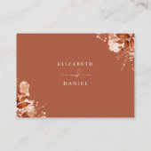 Wensput Herfst Roestige Bloem Bruiloft Informatiekaartje (Achterkant)