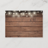 Wensput Rustieke Houten Slingerlichtjes Bruiloft Informatiekaartje (Achterkant)