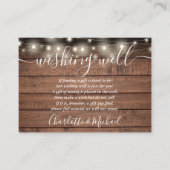 Wensput Rustieke Houten Slingerlichtjes Bruiloft Informatiekaartje (Voorkant)