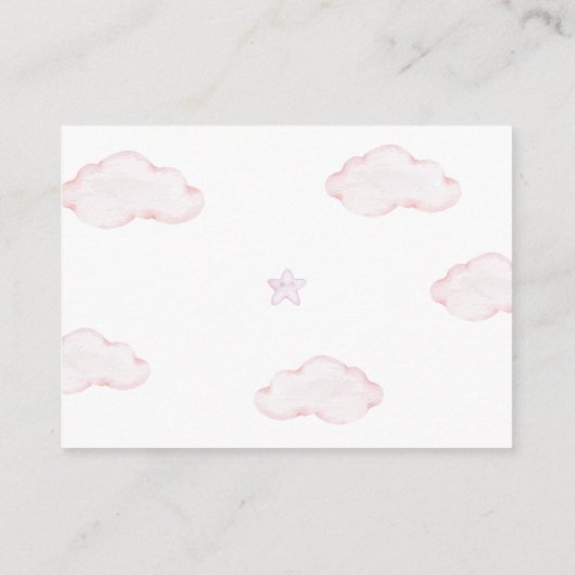 Wensput Teddybeer Roze Meisje Baby Shower Informatiekaartje (Achterkant)