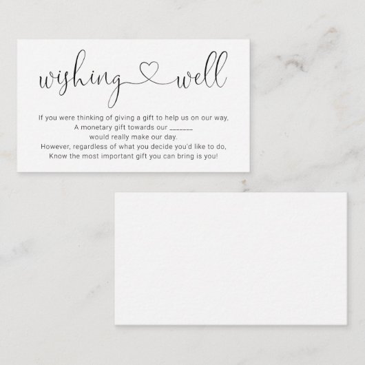 Wensput voor trouwkaart - Eenvoudig Informatiekaartje (Voorkant / Achterkant)