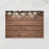 Wensputer snoerlampjes rustieke houten bruiloft informatiekaartje (Achterkant)