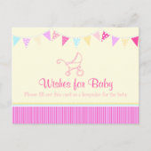 wenst baby - baby shower roze briefkaart (Voorkant)