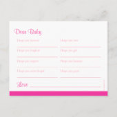 wenst baby - baby shower roze briefkaart (Achterkant)