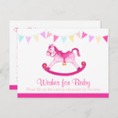wenst baby - baby shower roze briefkaart (Voorkant / Achterkant)