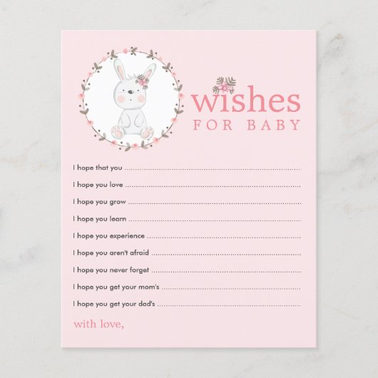 wenst Baby Bunny Baby shower Advice Kaarten (Voorkant)