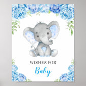 wenst Baby Elephant Baby Boy Shower Sprinkle Poster (Voorkant)