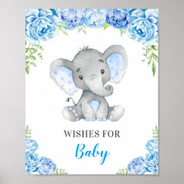 wenst Baby Elephant Baby Boy Shower Sprinkle Poster