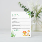 wenst Baby shower Safari Oerwoud Advice Kaarten (Staand voorkant)