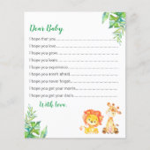 wenst Baby shower Safari Oerwoud Advice Kaarten (Voorkant)