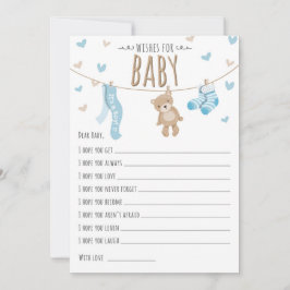 wenst Baby Teddy Bear Blue Boy Game-kaart Advieskaart