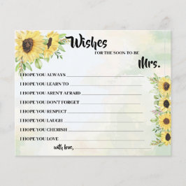 wenst dat binnenkort mevrouw Sunflower Shower Card Flyer