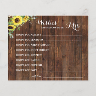 wenst dat binnenkort mevrouw Sunflower Shower Card Flyer