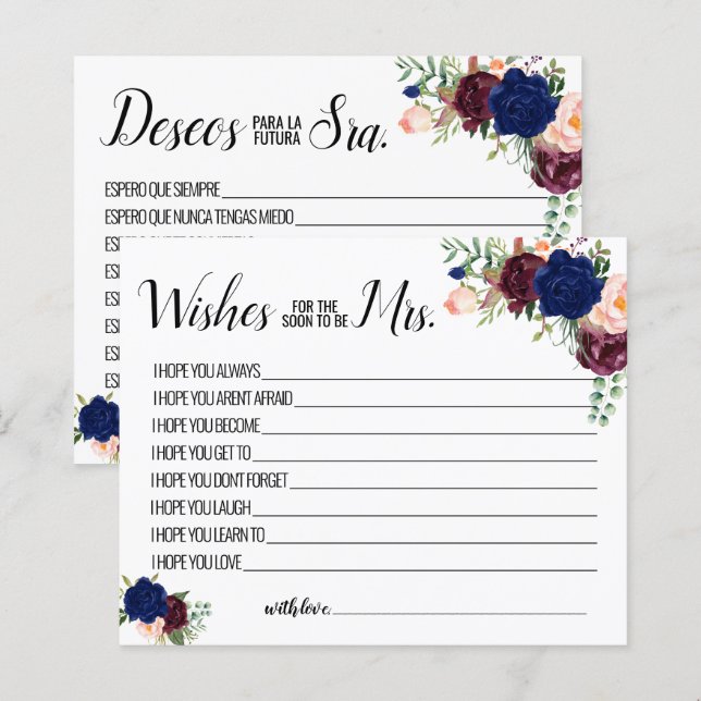 wenst dat de snelle marinekaart van mevrouw de mar (Voorkant / Achterkant)