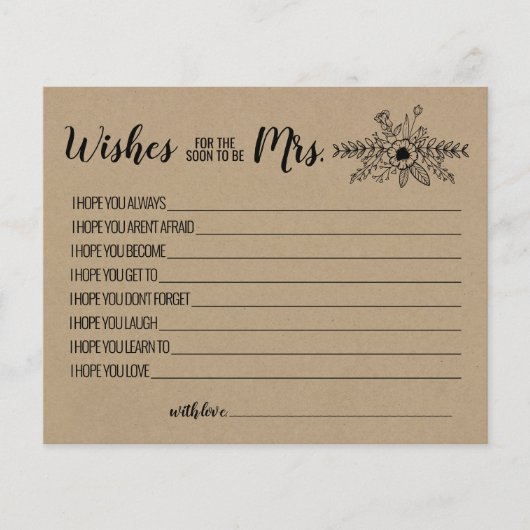 wenst dat mevrouw Advice Rustic spoedig een kaart (Voorkant)