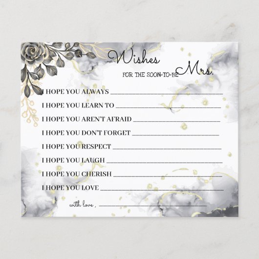 wenst dat mevrouw Black Rozen Shower Card spoedig  Flyer (Voorkant)