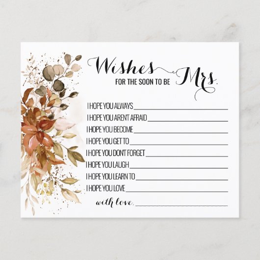 wenst dat mevrouw Fall Wedding Shower binnenkort w Flyer (Voorkant)