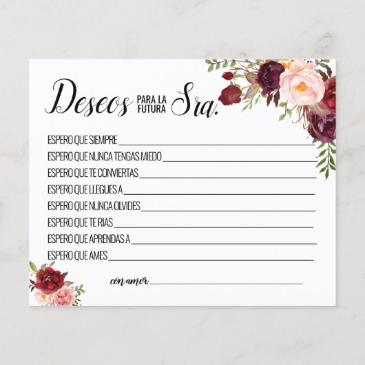 wenst dat mevrouw Marsala spoedig een kaart wordt (Achterkant)