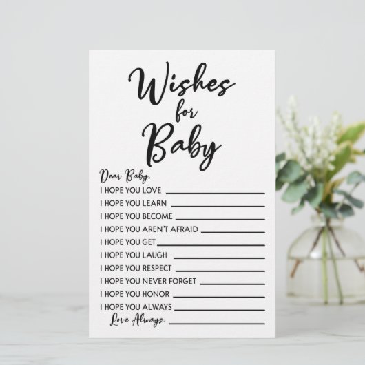 wenst de activiteit van het Baby shower van de Bab Briefpapier (Staand voorkant)