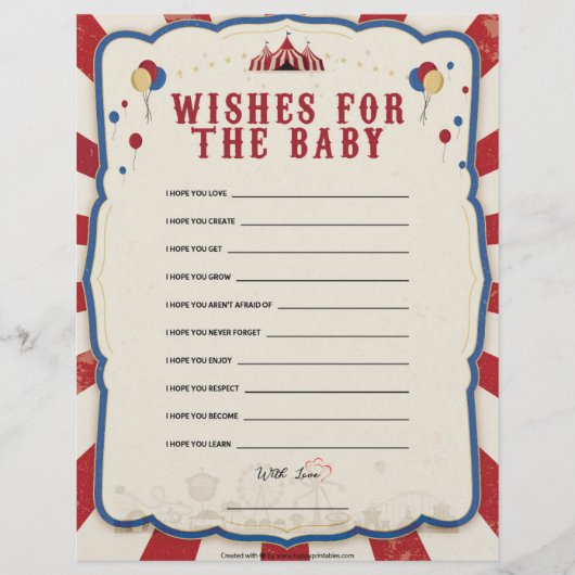 wenst de Baby [Circus Theme] Briefhoofd (Voorkant)