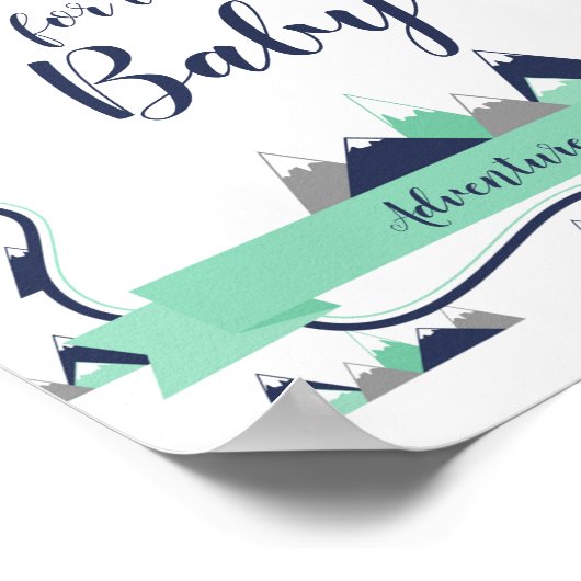 wenst de Baby gebarentgebergte onder de douche Poster (Hoek)