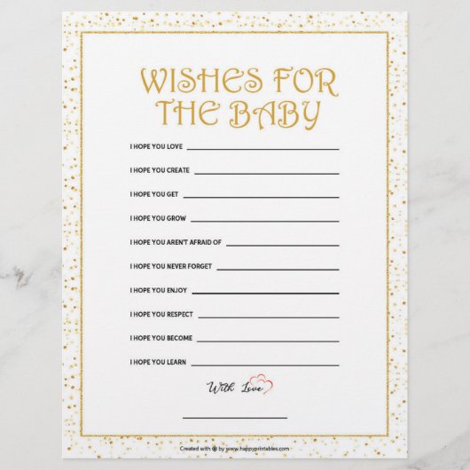 wenst de Baby [Gulden Sparkles] Briefhoofd (Voorkant)
