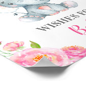 wenst de Baby olifant roze schotel voor de inktdru Poster (Hoek)
