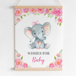 wenst de Baby olifant roze schotel voor de inktdru Poster