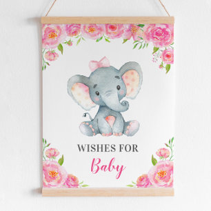 wenst de Baby olifant roze schotel voor de inktdru Poster