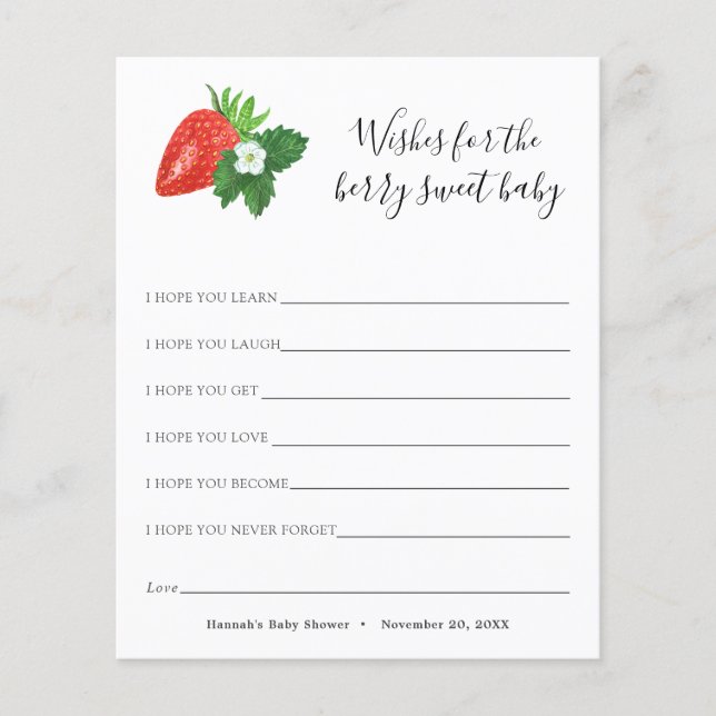 wenst de Berry Sweet Baby Kaart (Voorkant)