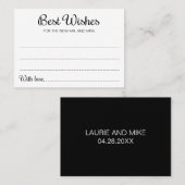 wenst de heer Black White Wedding Guest Book Kaart Plaatskaartje (Voorkant / Achterkant)