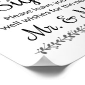 wenst de nieuwe heer Mrs Wedding Guest Book Sign Poster (Hoek)