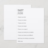 wenst een Baby Advieskaart (Voorkant / Achterkant)