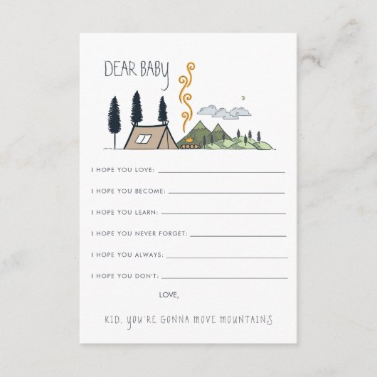 wenst een Baby-advieskaart | Avontuur begint Informatiekaartje (Voorkant)